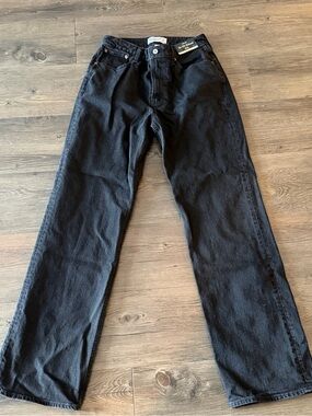 Abercrombie & Fitch Black High-Rise Relaxed Jeans